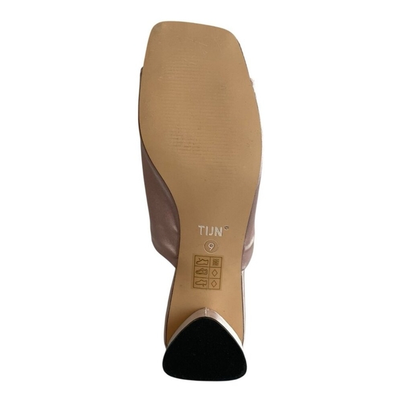TIJN Katrin Women’s Mule Shoes Dusty Pink Satin Low Heel Slides Size 9 - Picture 5 of 6
